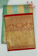 MULTI COLOUR BODY IN STRIPED PATTERN WITH CONTRAST BLOUSE & BORDER