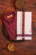 MAROON COLOUR SHIRT & DHOTI