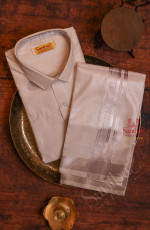 ROSE GOLD COLOUR SHIRT WITH 4 YARD DHOTI