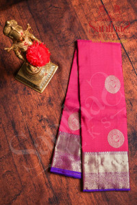 magenta-colour-body-golden-zari-annam-big-butta-with-contrast-blouse-border