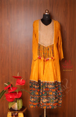YELLOW CHANDERI SALWAR SUIT