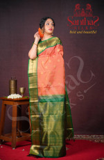 Meenakshi Green Border Silk Saree