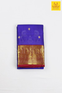 ms-blue-pure-silk-with-contrast-rani-pink-border