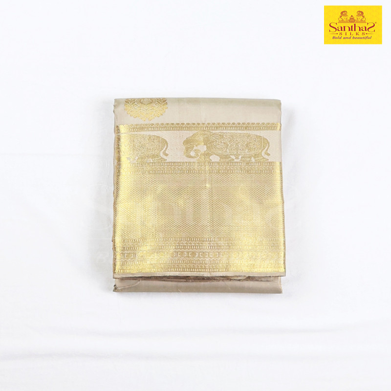 Grey Dual Shade Pure Silk with Long Border