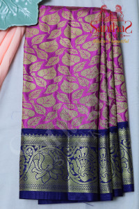 pink-colour-in-leaf-pattern-body-with-violet-blouse-border