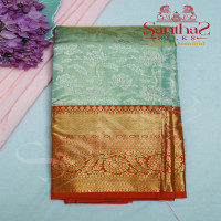 tissue-pastel-green-floral-in-body-with-contrast-blouse-border