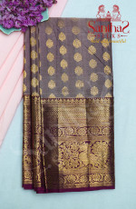 MAUVE COLOUR IN BODY WITH CONTRAST BLOUSE & BORDER
