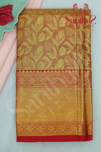 goldish-red-body-floral-with-contrast-blouse-border