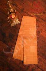 BORDERLESS MUSTARD YELLOW COLOUR BODY WITH GOLDEN ZARI STRIPS & MOTIFS AND CONTRAST BLOUSE
