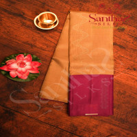 metallic-gold-colour-body-with-silver-zari-buttas-and-contrast-blouse