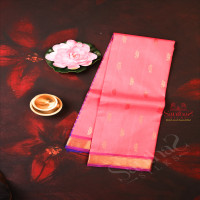 deep-pink-colour-body-with-golden-zari-butta-with-contrast-blouse-border