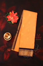 ONESIDE BORDER FIRE YELLOW COLOUR BODY WITH GOLDEN ZARI BUTTA WITHOUT BLOUSE