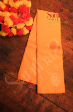 BORDERLESS MANGO YELLOW COLOUR BODY WITH SILVER, COPPER & GOLDEN ZARI ELEPHANT MOTIFS AND CONTRAST BLOUSE