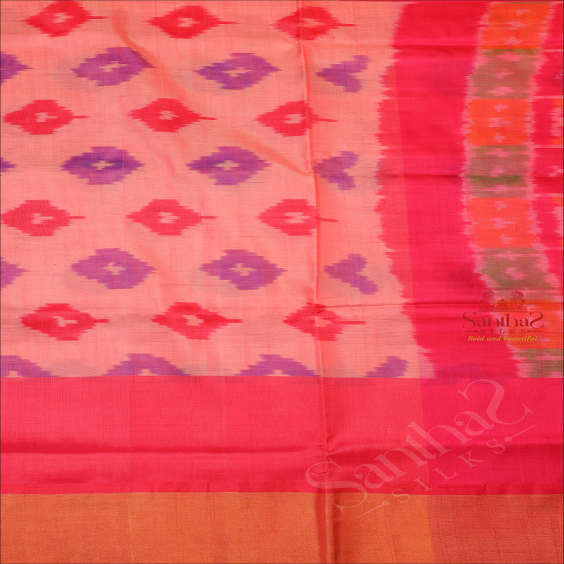 LIGHT PINK COLOUR BODY WITH POCHAMBALLI PATTERN WITH SELF BLOUSE