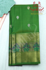 GREEN COLOUR IN BODY WITH CONTRAST BLOUSE