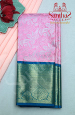 BABY PINK IN BODY WITH CONTRAST BLOUSE & BORDER