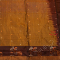 MEHENDHI GREEN COLOUR BODY WITH GOLDEN ZARI BUTTA WITH CONTRAST BLOUSE & BORDER