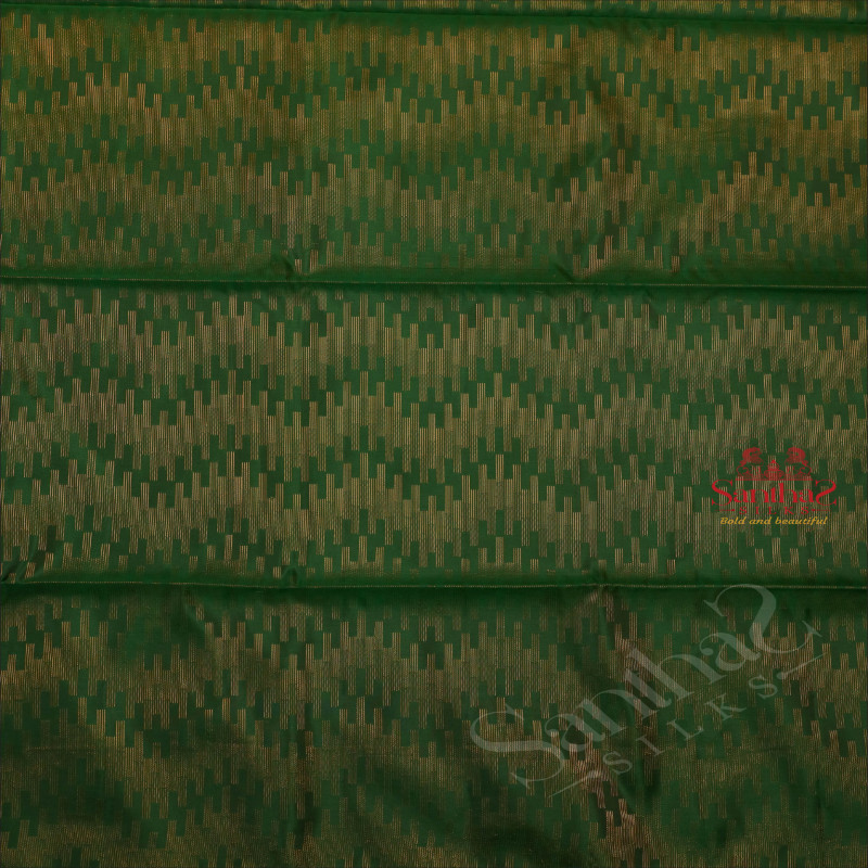 FOREST GREEN COLOUR BODY WITH GOLDEN ZARI FANCY BUTTA AND CONTRAST COLOUR PALLU & BLOUSE