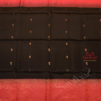BLACK COLOUR BODY WITH GOLDEN ZARI BUTTA AND CONTRAST COLOUR PALLU & BLOUSE