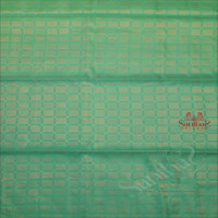 MINT GREEN COLOUR BODY WITH GOLDEN ZARI FANCY BUTTA WITH CONTRAST BLOUSE & BORDER