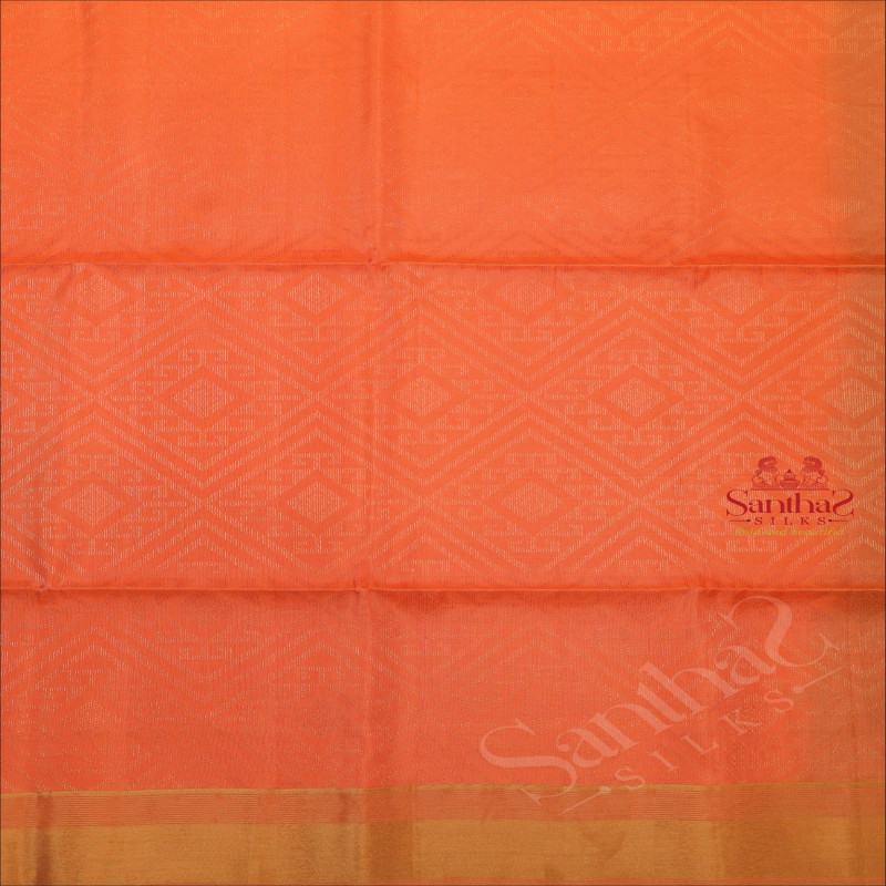 HONEY PEACH COLOUR BODY WITH GOLDEN ZARI FANCY BUTTA AND CONTRAST COLOUR PALLU & BLOUSE