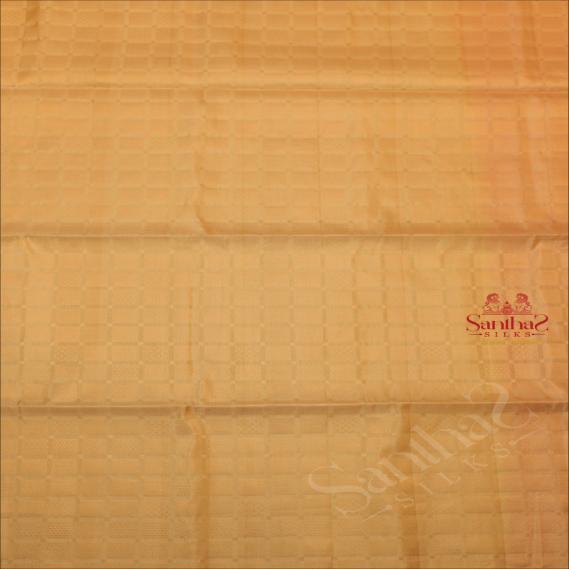 SANDAL COLOUR BODY WITH GOLDEN ZARI FANCY BUTTA WITH CONTRAST BLOUSE & BORDER