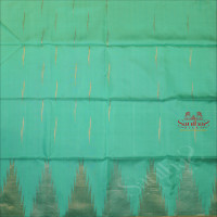 BLUE COLOUR BODY WITH GOLDEN ZARI FANCY BUTTA WITH CONTRAST BLOUSE & BORDER