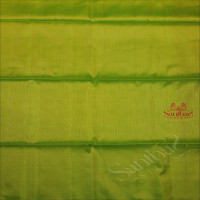 MEENAKSHI GREEN COLOUR BODY WITH GOLDEN STRIPS WITH CONTRAST BLOUSE & BORDER