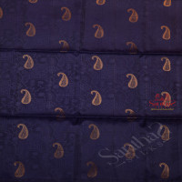 DARK BLUE COLOUR BODY WITH GOLDEN ZARI MANGO BUTTA WITH CONTRAST BLOUSE & BORDER