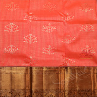DARK PEACH COLOUR BODY WITH GOLDEN & SILVER ZARI MOTIFS AND CONTRAST PALLU & BLOUSE