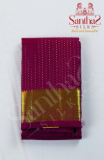 Kumkum Red Pure Silk Saree with Antique Zari
