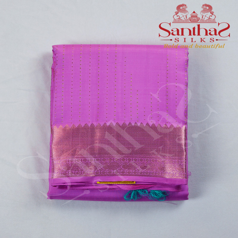 Baby Pink Pure Silk Saree with Self Border