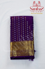 Jamun Color Pure Silk Saree with Gold Zari Border