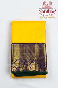 yellow-color-pure-silk-saree-with-contrast-jamun-color-korvai-border