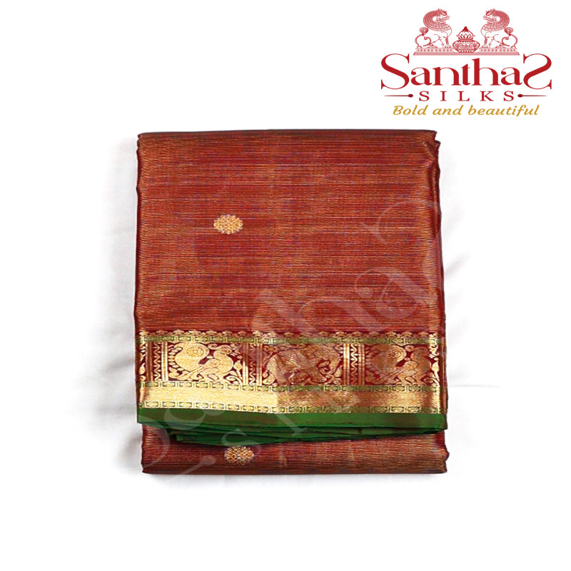 Maroon Color Vairaoosi Pure Silk Saree  with Self Border