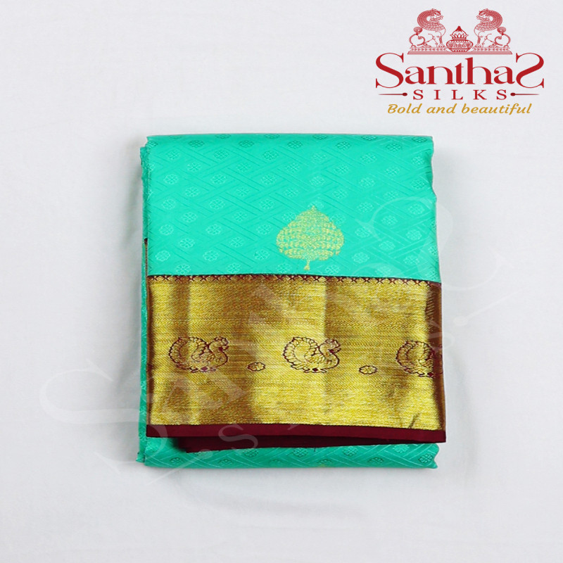 Sapphire Green with Korvai Border