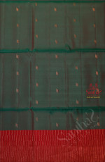 PINE GREEN COLOUR BODY WITH COPPER ZARI BUTTA WITH CONTRAST BLOUSE & BORDER