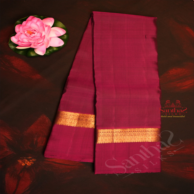 LIGHT MAROON COLOUR PLAIN BODY WITH CONTRAST BLOUSE