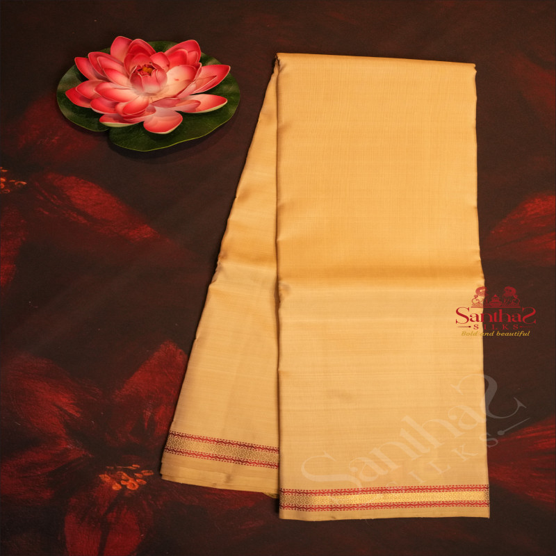 CREAM GOLD COLOUR BODY AND WITH SELF COLOUR BLOUSE & PALLU