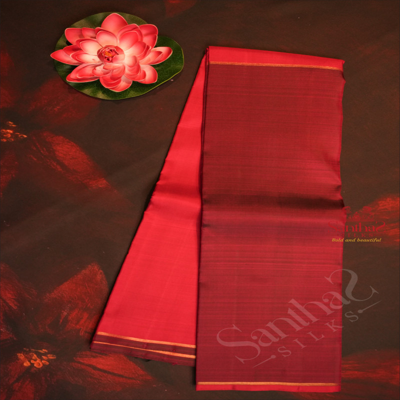 HALF & HALF DARK ROSE AND MAGENTA COLOUR BODY AND CONTRAST PALLU & BLOUSE