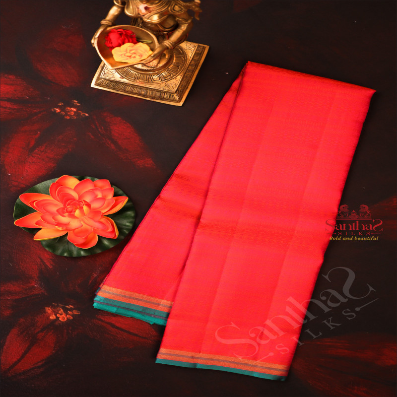 DUAL SHADE PINK COLOUR BODY WITH FANCY THREAD STRIPS WITH CONTRAST BLOUSE & BORDER