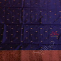 NAVY BLUE COLOUR BODY WITH GOLDEN ZARI LEAF BUTTA WITH CONTRAST BLOUSE & BORDER