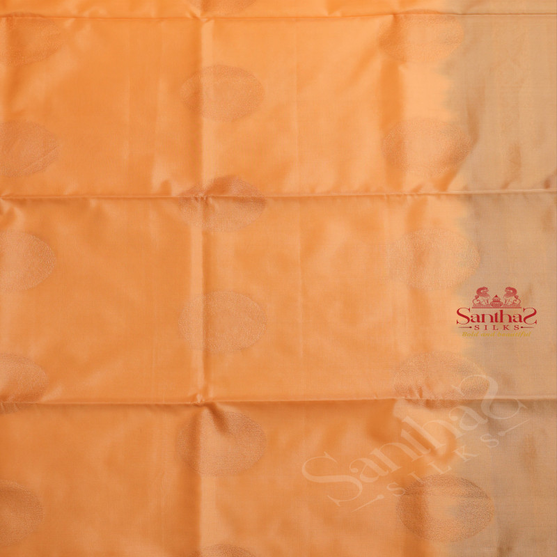 SANDAL COLOUR BODY WITH GOLDEN ZARI FANCY BUTTA WITH CONTRAST BLOUSE & BORDER