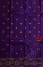 BORDERLESS VIOLET COLOUR BODY WITH GOLDEN ZARI BUTTA WITH CONTRAST BLOUSE