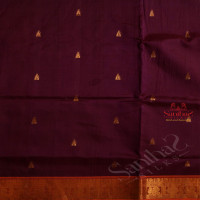 PURPLE COLOUR BODY WITH GOLDEN ZARI GOPURAM BUTTA WITH CONTRAST BLOUSE & BORDER