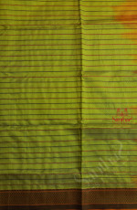GREEN COLOUR BODY WITH THREAD STRIPS WITH SELF BLOUSE