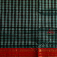 BLUE AND BLACK COLOUR CHECKED BODY WITH CONTRAST BLOUSE & BORDER