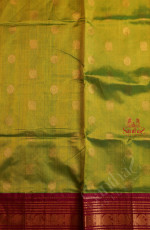 GREEN COLOUR BODY WITH GOLDEN ZARI ANNAM CHAKKARAM BUTTA WITH CONTRAST BLOUSE & BORDER