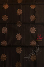 BLACK COLOUR BODY WITH GOLDEN ZARI BUTTA WITH CONTRAST BLOUSE & BORDER