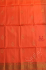 LIGHT ORANGE COLOUR BODY WITH GOLDEN ZARI BUTTA WITH CONTRAST BLOUSE & BORDER